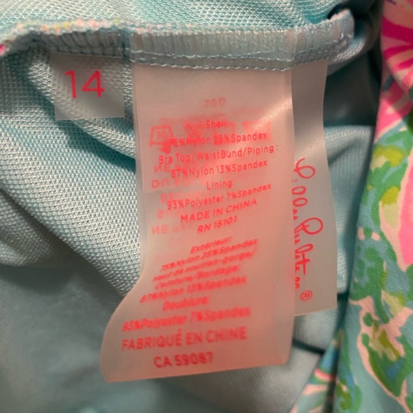 🌸Lilly Pulitzer Palma Swimsuit in Surf Blue So Shellegant •14 - Picture 12 of 16